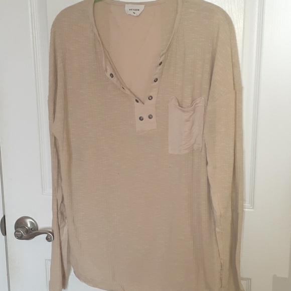 Heyson oversized medium long sleeve drop shoulder top with pockets and grommets - Picture 3 of 8